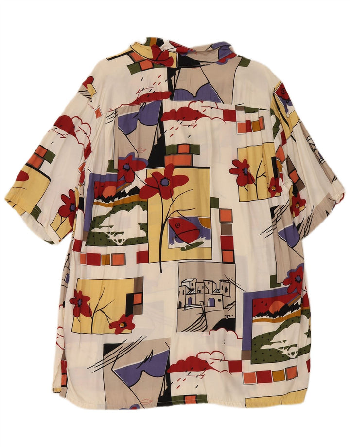 Vintage ženska prevelika grafička košulja bluza UK 16 velika višebojna