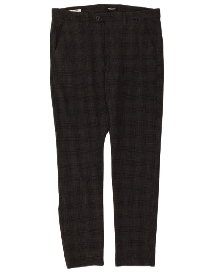 Jack & Jones muške uske hlače Marco W34 L32 sivi karirani poliester
