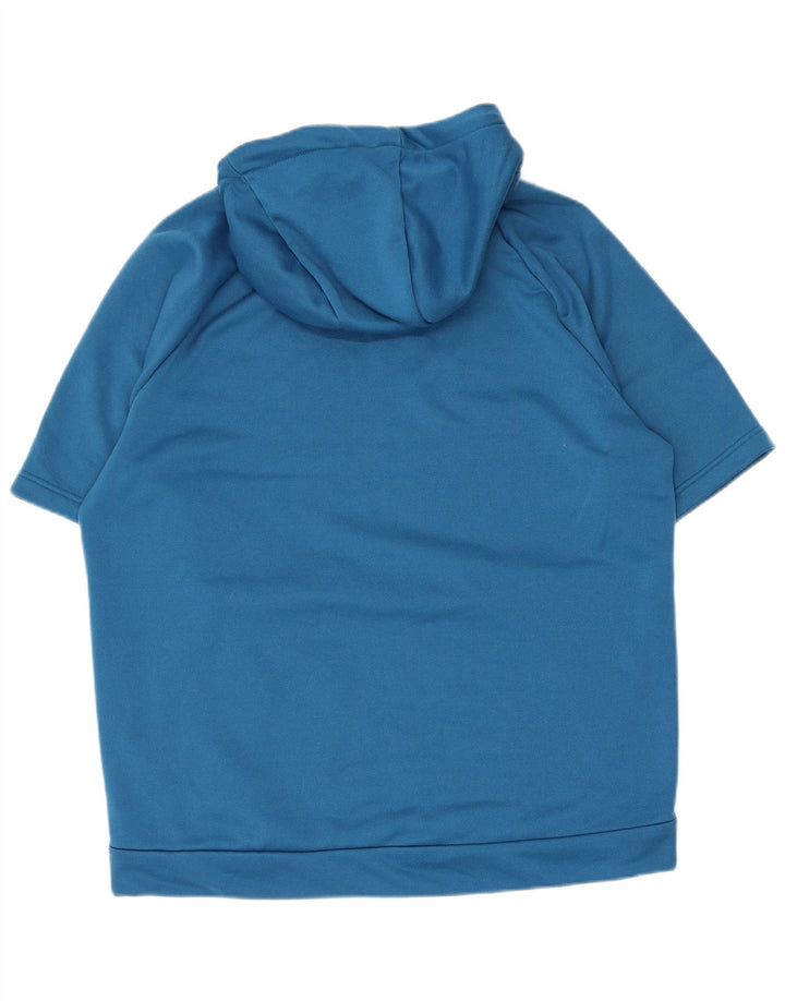 Nike Dri Fit majica s kapuljačom kratkih rukava, veliki plavi poliester