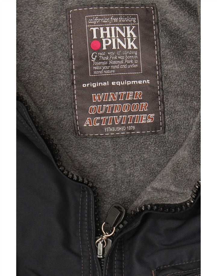 Think Pink muška bomber jakna vjetrovka UK 42 XL tamnoplava