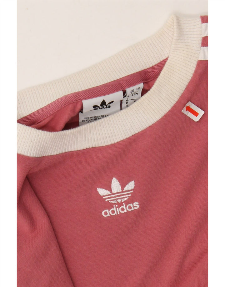 ADIDAS ženska majica dugih rukava UK 8 Mala ružičasta pamuk