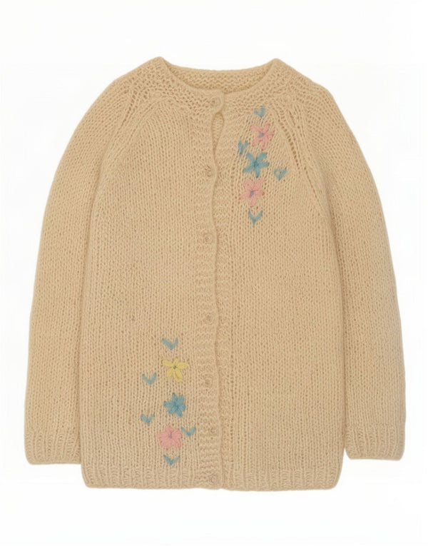 Vintage ženski kardigan pulover UK 10 Small Off White Floral