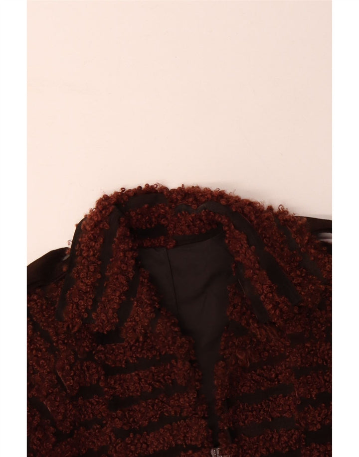 VINTAGE ženska bomber jakna UK 16 velike smeđe pruge