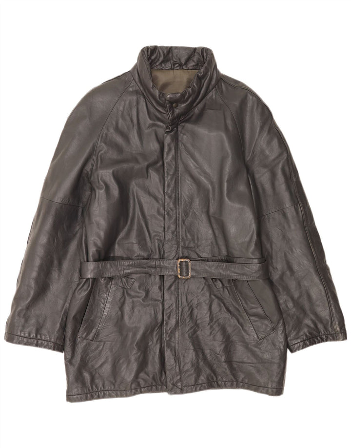 VINTAGE muška kožna jakna IT 54 2XL crna koža