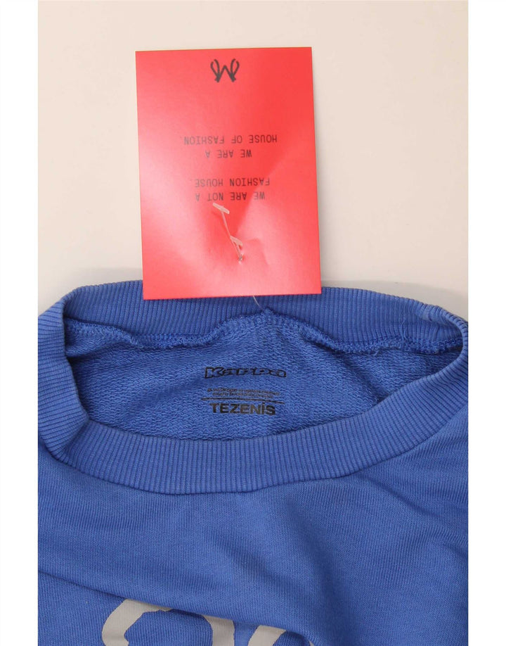 Kappa Womens Graphic Oversized Sweatshirt Jumper UK 12 Medium Blue
