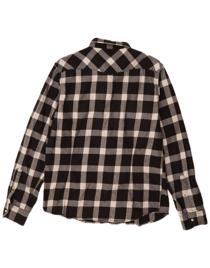 LEE muška uska flanelska košulja srednje crne karirane pamučne boje