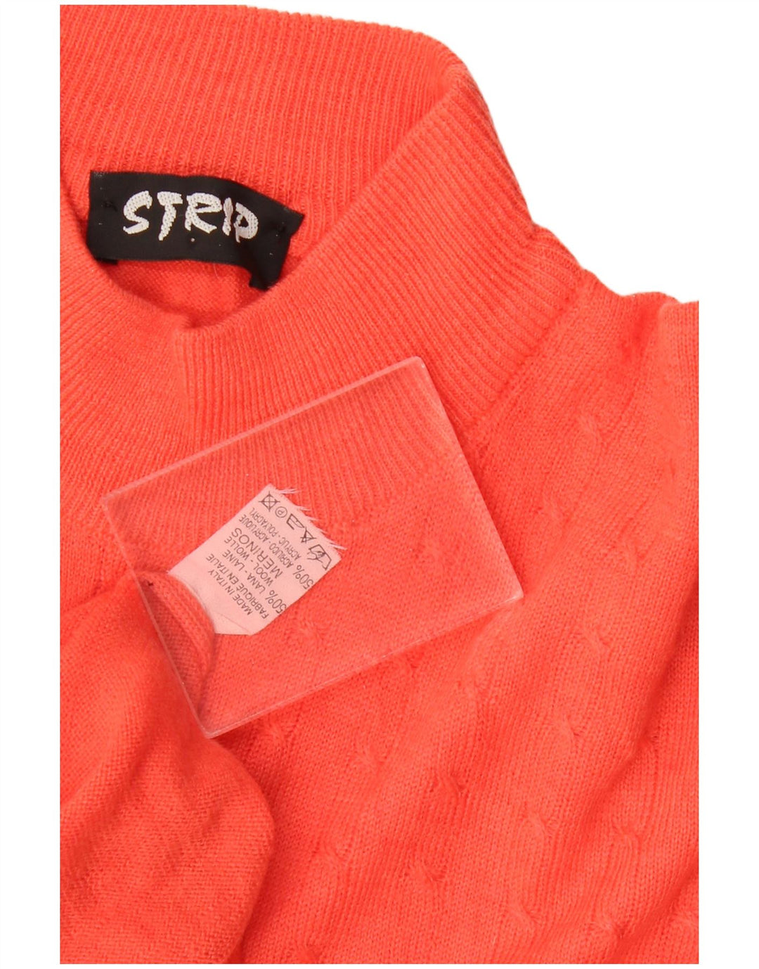 Vintage ženski džemper s kornjačevim ovratnikom UK 16 Velika narančasta vuna