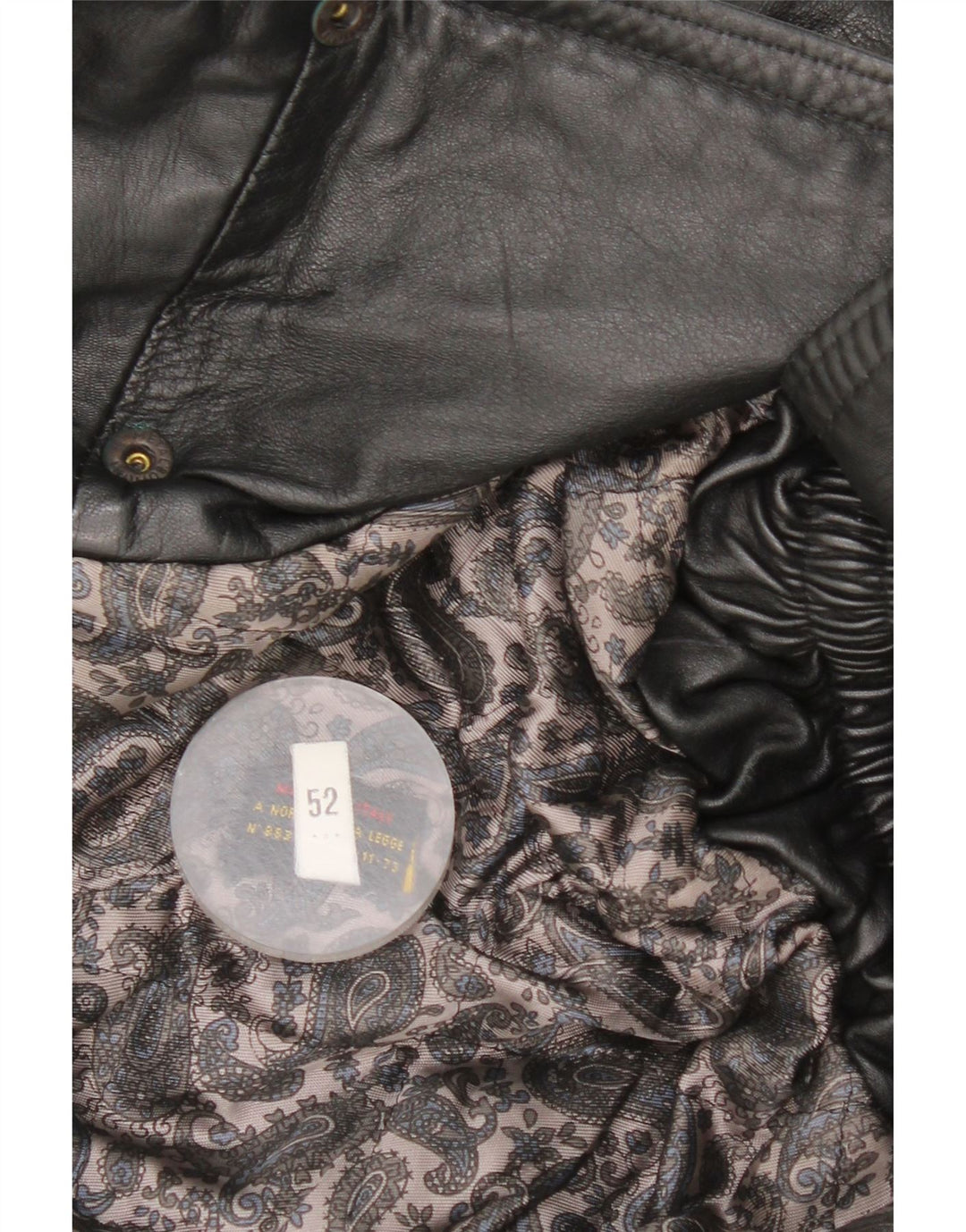 Vintage muška kožna jakna s dvostrukim kopčanjem IT 52 XL crna koža