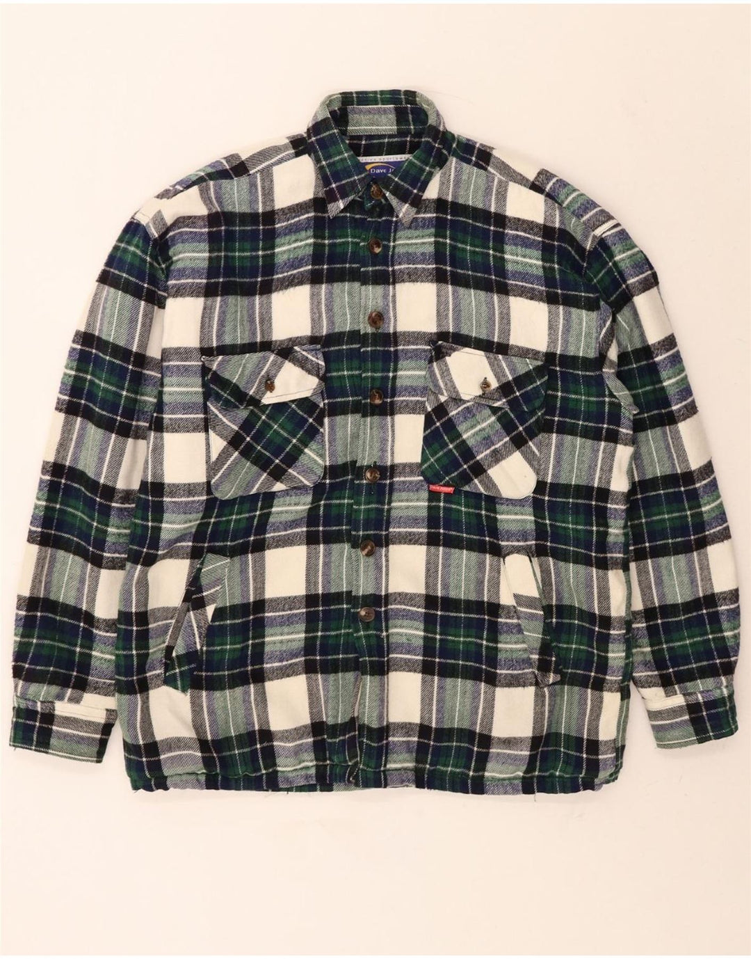 ACTIVE Mens Flannel Shirt Large Green Check Vintage Active and Second-Hand Active from Messina Hembry 