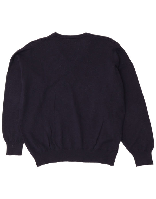 Lacoste muški džemper s V-izrezom veličina 7 2XL tamnoplava nova vunena