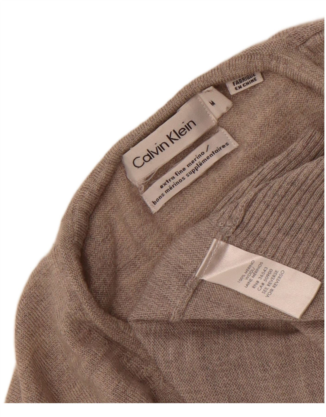 Calvin Klein muški džemper s V-izrezom, srednje siva merino vuna