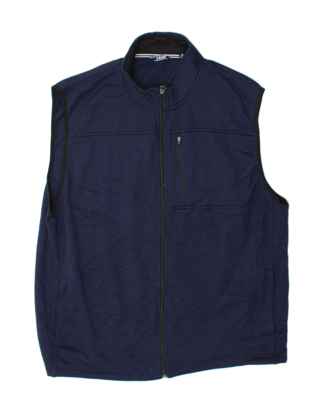 IZOD Mens Sleeveless Tracksuit Top Jacket 2XL Navy Blue Polyester Vintage Izod and Second-Hand Izod from Messina Hembry 