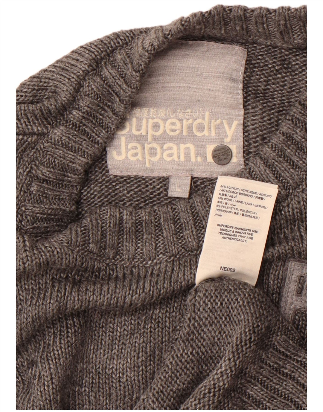 Superdry muški džemper s okruglim izrezom, veliki sivi akril