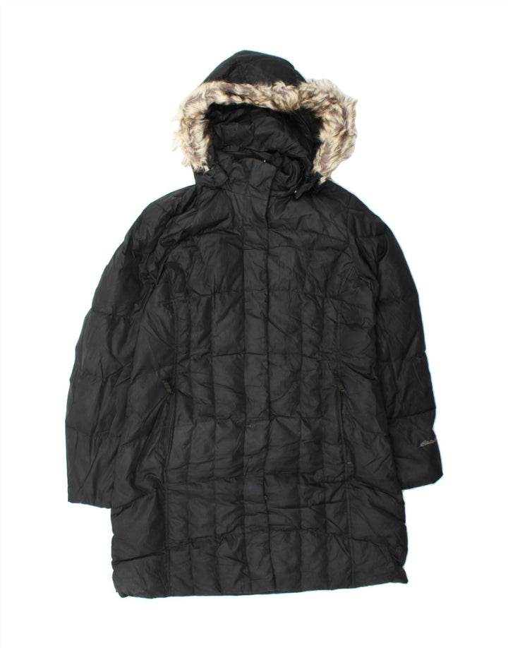 EDDIE BAUER Womens Hooded Padded Coat UK 16 Large Black Polyester Vintage Eddie Bauer and Second-Hand Eddie Bauer from Messina Hembry 
