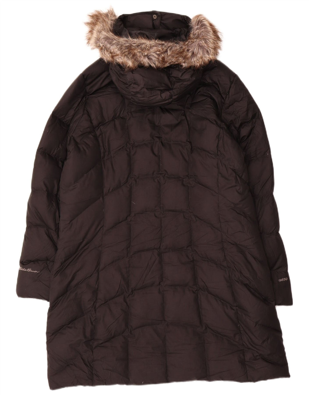 EDDIE BAUER Womens Hooded Padded Coat UK 18 XL Black Polyester