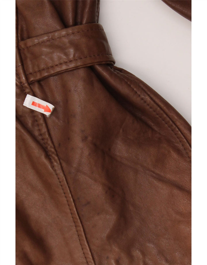 Vintage ženska prevelika kožna jakna UK 18 XL smeđa koža