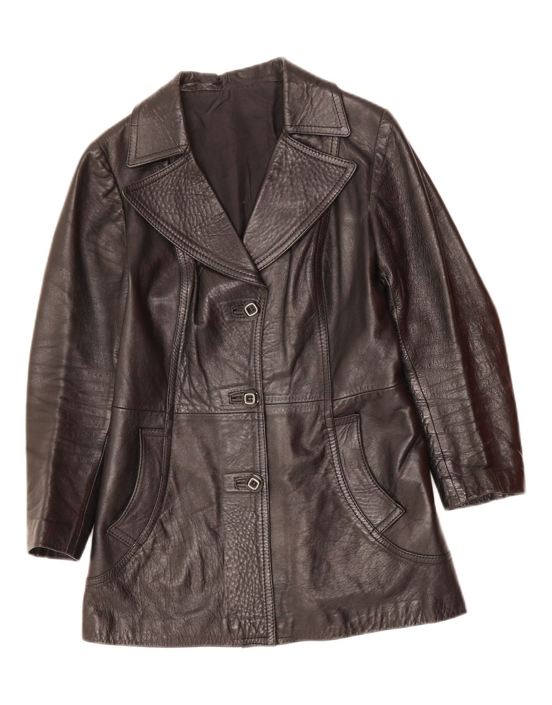 VINTAGE Womens Leather Jacket UK 10 Small Black Leather Vintage Vintage and Second-Hand Vintage from Messina Hembry 