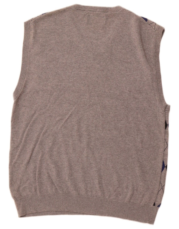 CHAPS Muški prsluk bez rukava Large Grey Argyle/Diamond Cotton