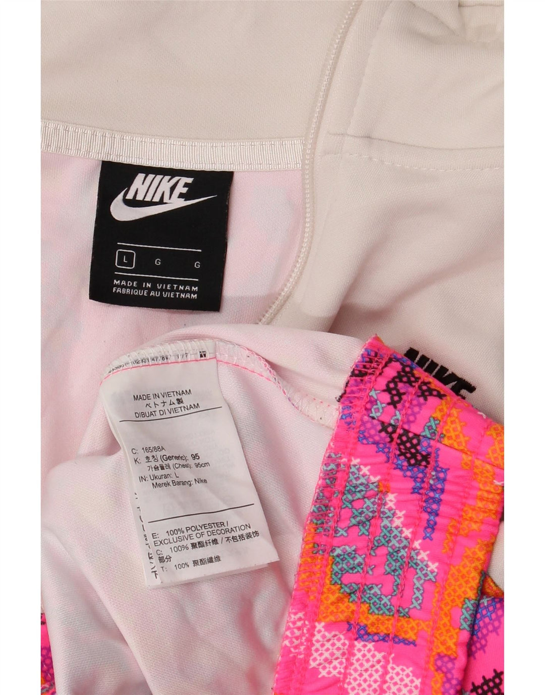 Nike ženska gornja jakna kratke trenirke UK 16 Large Pink Geometric Polyester