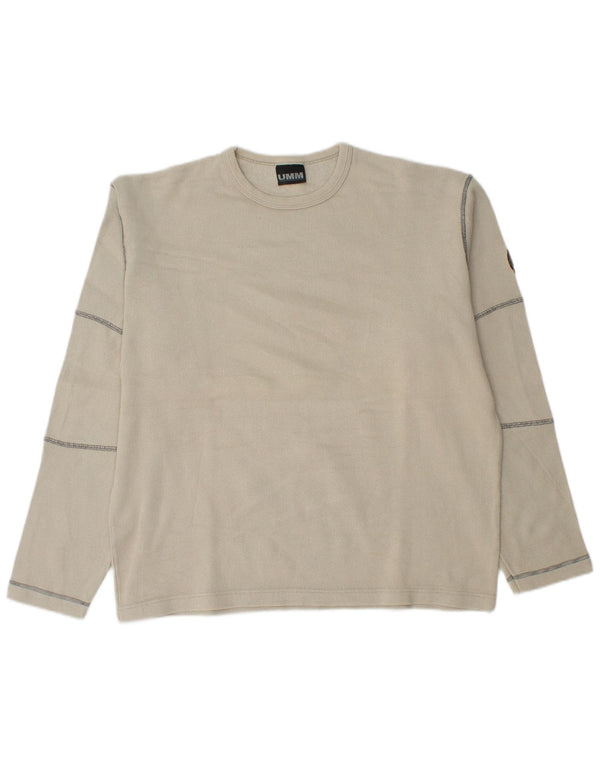 UMM ženski džemper s okruglim izrezom UK 20 2XL sivobijeli pamuk