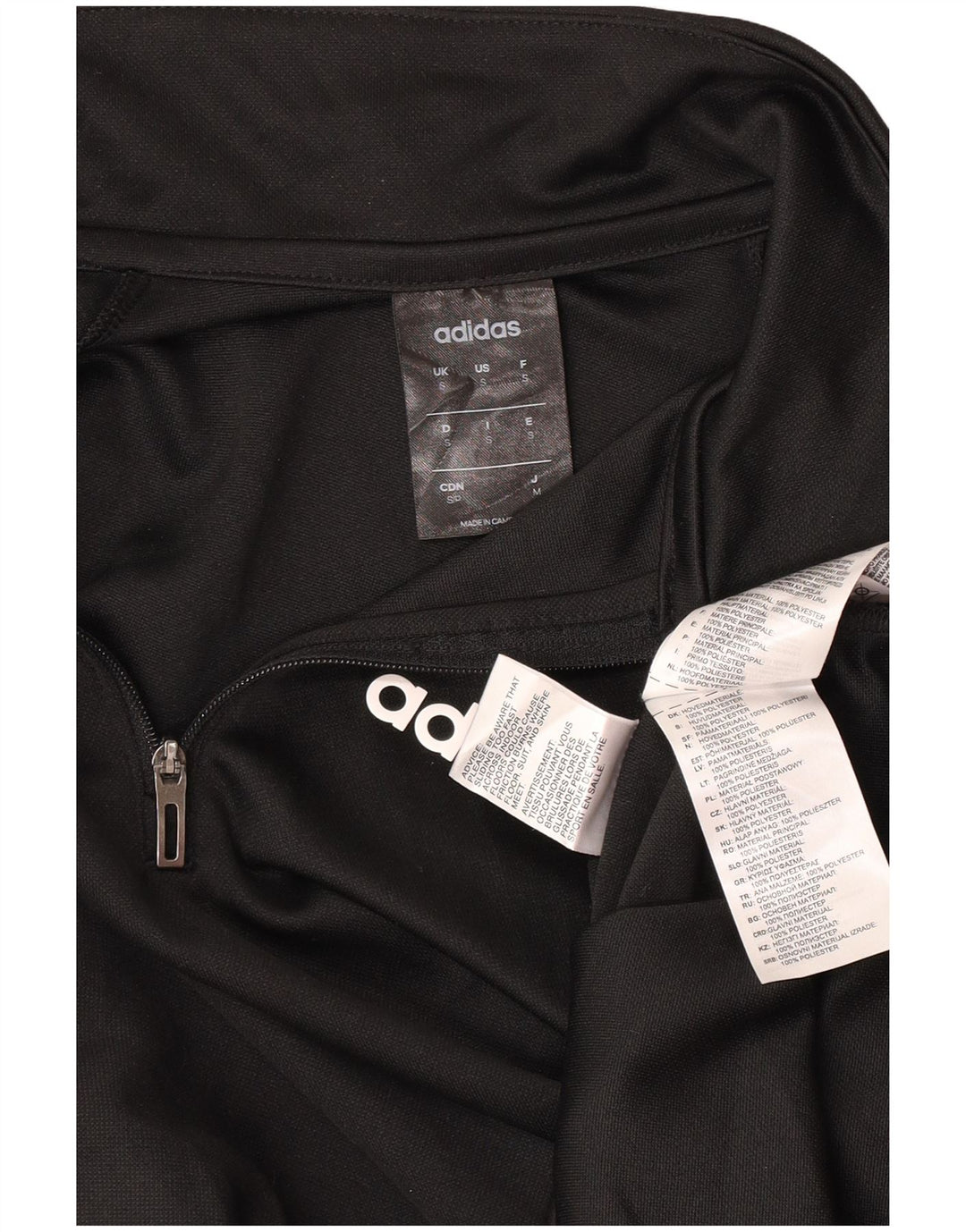 Gornji dio trenirke Adidas Climalite s patentnim zatvaračem, mali crni poliester