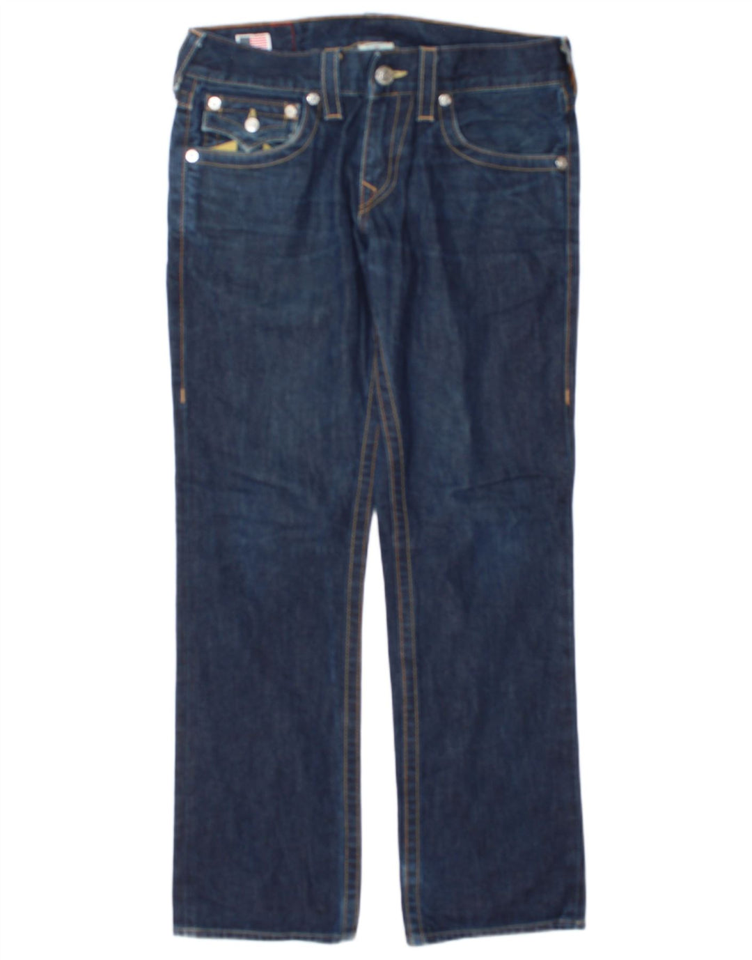 True Religion muške ravne traperice W30 L31 plavi pamuk
