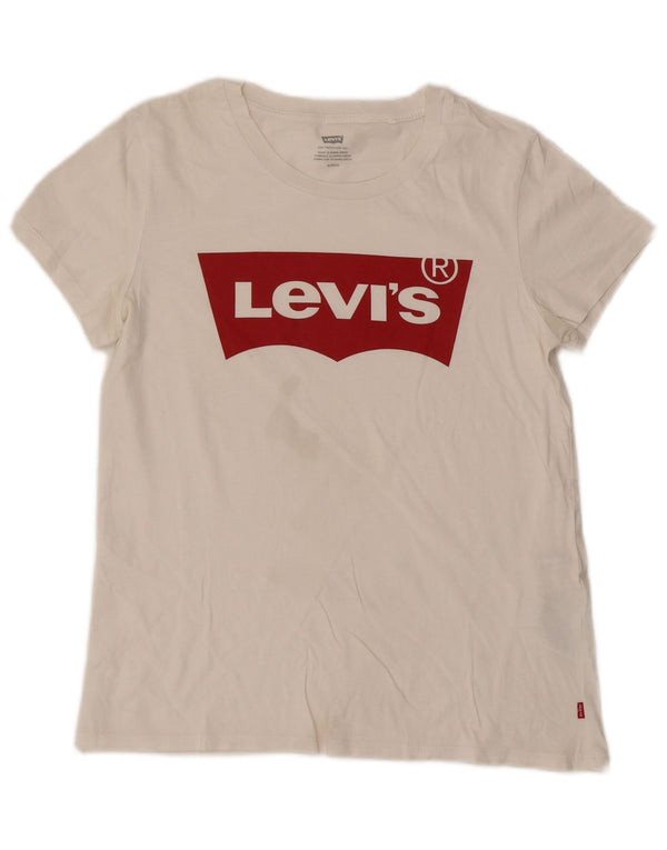 Levi's ženska majica kratkih rukava s grafičkim motivima, UK 10, mali bijeli pamuk