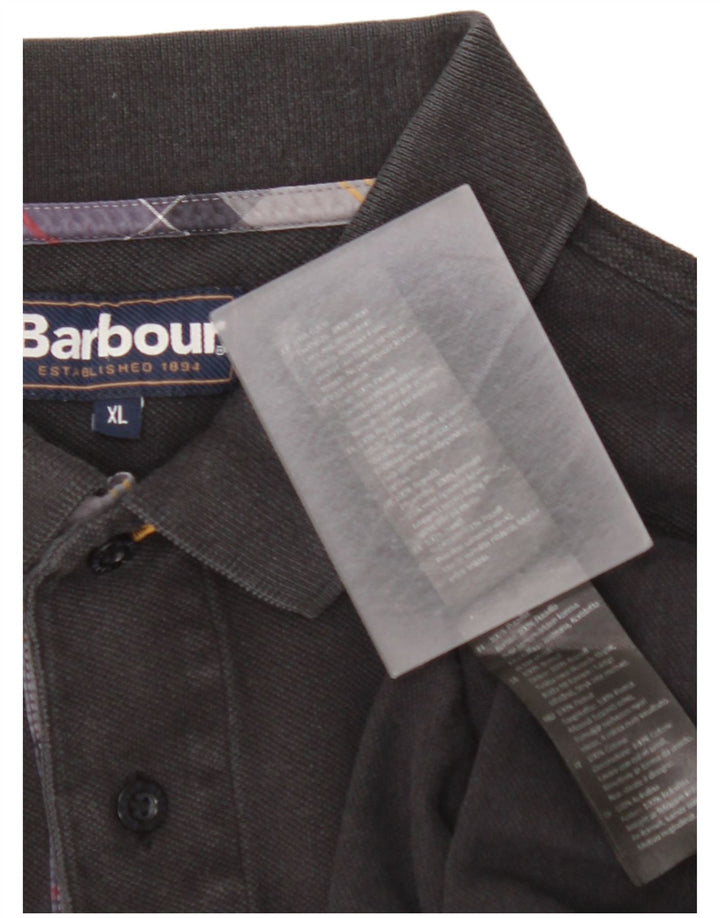 BARBOUR Muška polo majica dugih rukava XL crni pamuk