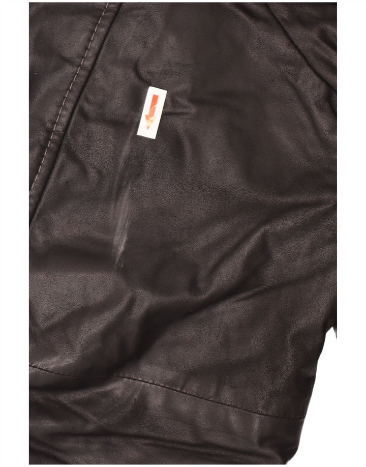 Vintage muški kožni kaput IT 58 4XL crna koža