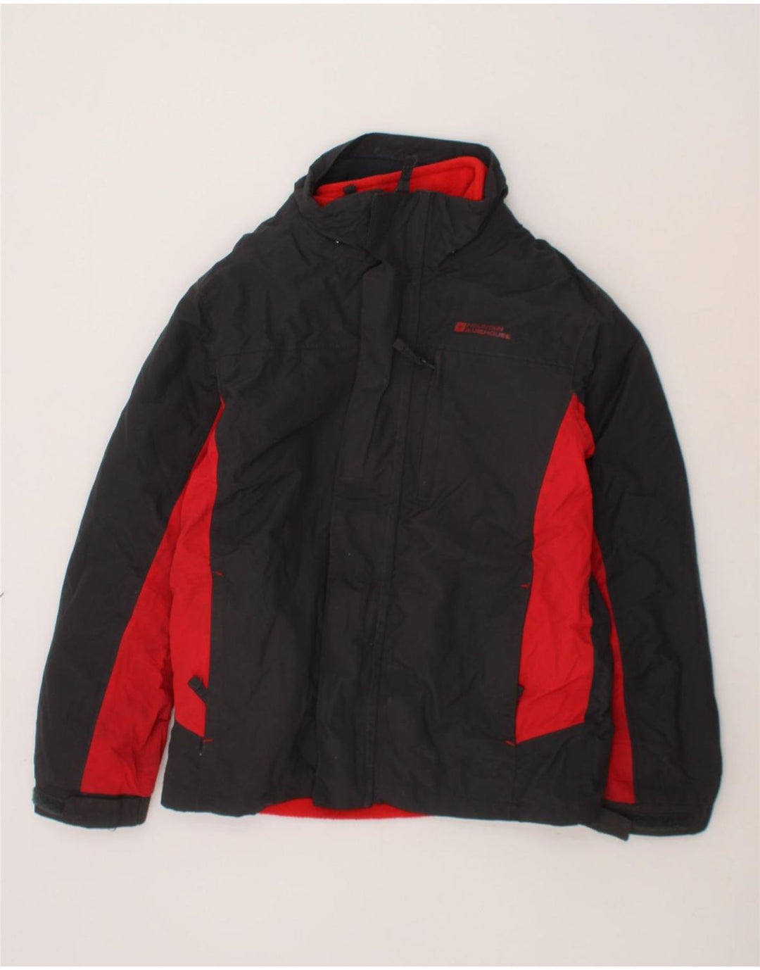 MOUNTAIN WAREHOUSE Boys Windbreaker Jacket 7-8 Years Black Colourblock Vintage Mountain Warehouse and Second-Hand Mountain Warehouse from Messina Hembry 
