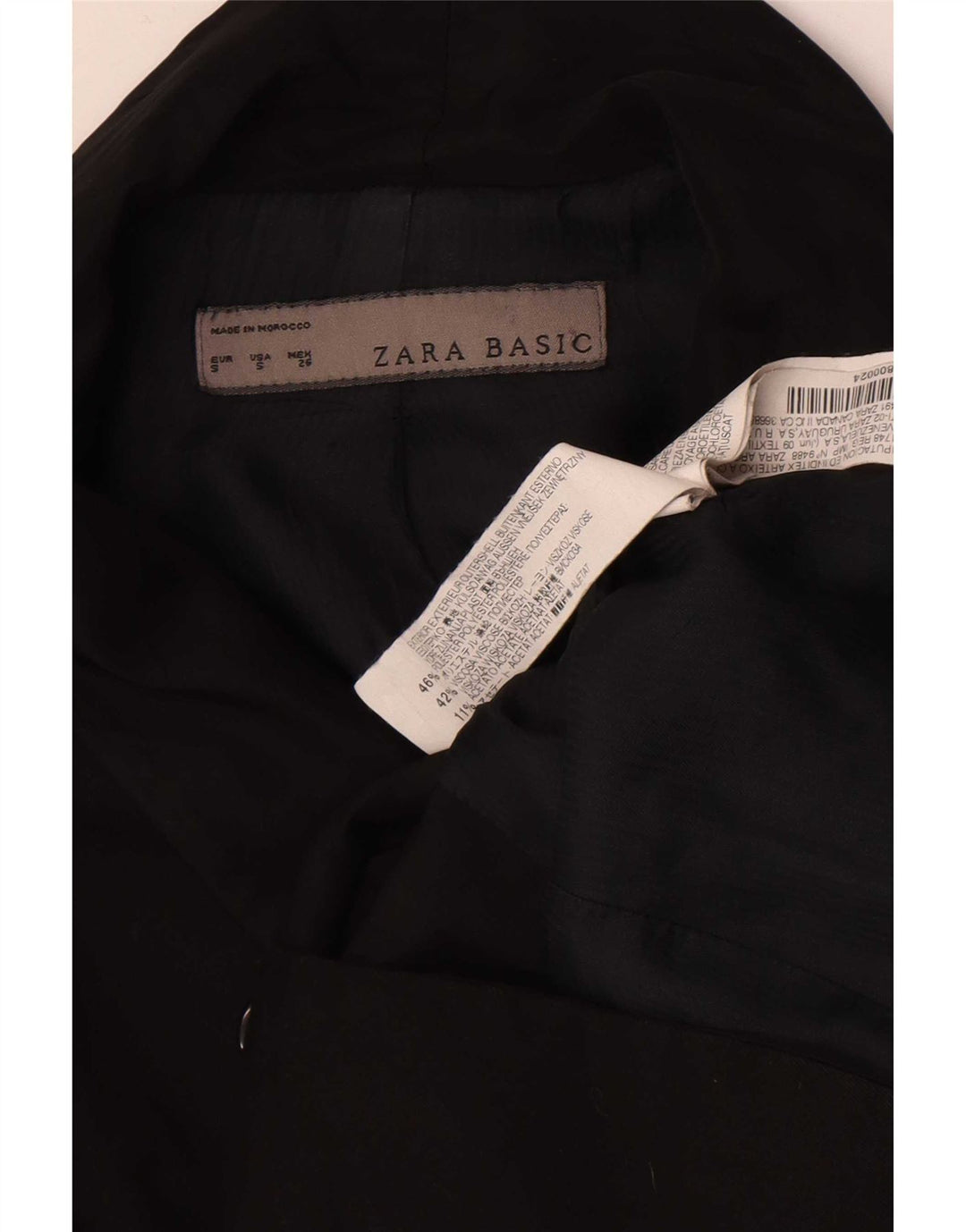 Zara ženski sako sa 1 gumbom UK 10 mali crni poliester