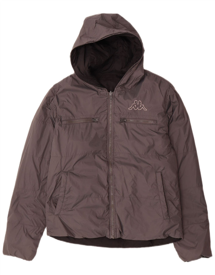 Kappa ženska dvokrevetna podstavljena jakna s kapuljačom UK 14 srednje sivi najlon