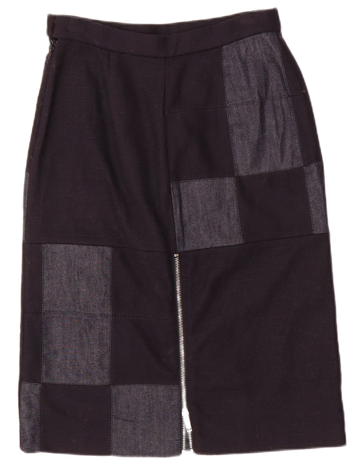 Iceberg ženska midi suknja IT 40 mala W26 tamnoplavi patchwork najlon