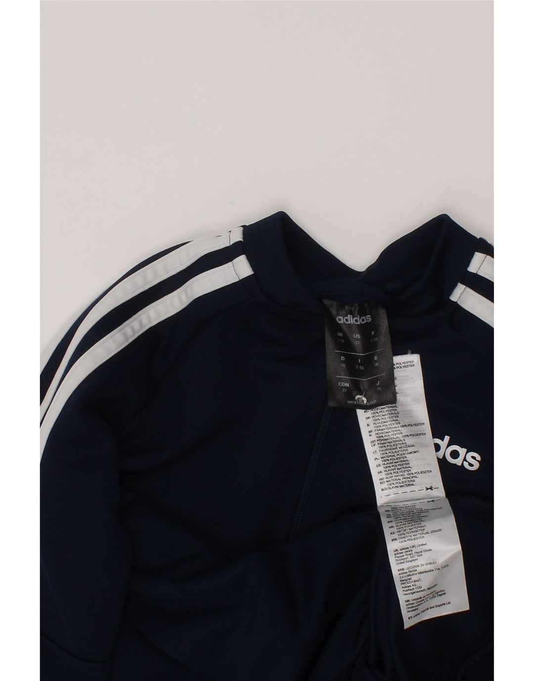 Gornja jakna od trenirke Adidas za dječake 7-8 godina tamnoplavi poliester