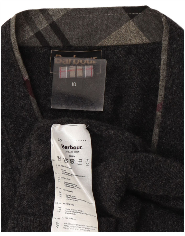 Barbour ženski kardigan džemper UK 10 Mala siva vunena