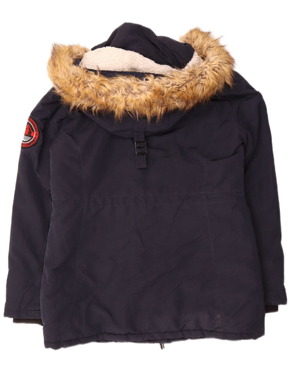 Superdry ženska podstavljena skijaška jakna UK 12 srednje tamnoplavi najlon