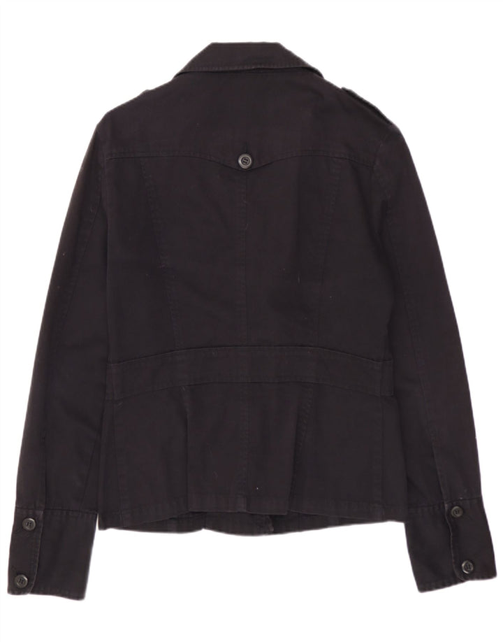 WAREHOUSE Ženska vojna jakna UK 12 Srednje crni pamuk