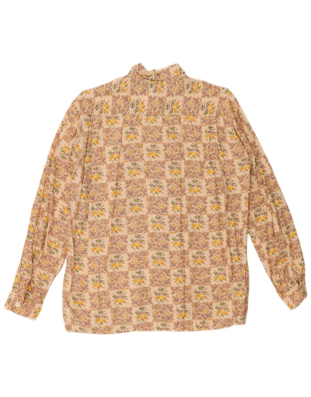 VINTAGE ženska košulja bluza IT 44 srednje bež cvjetna viskoza