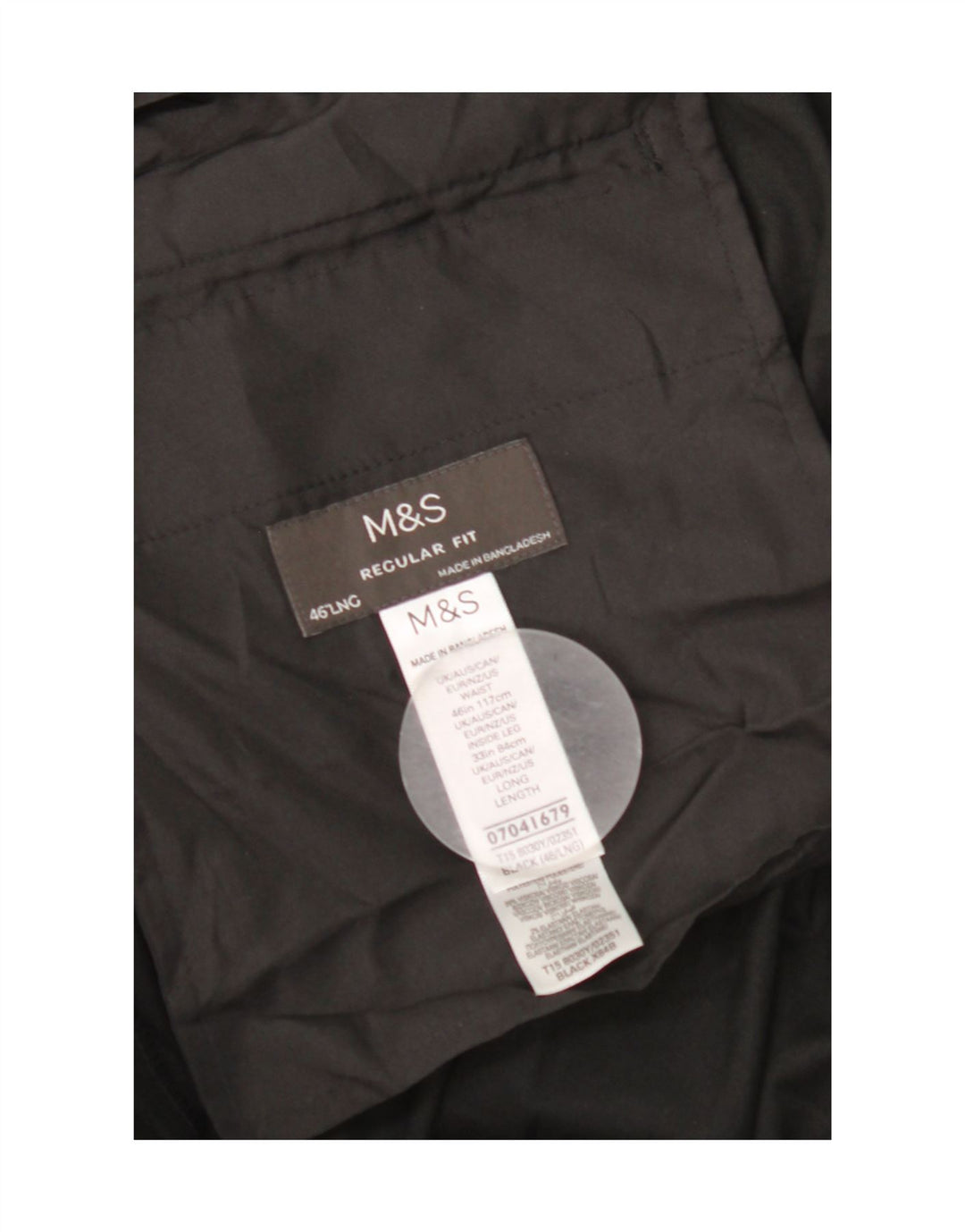 Marks & Spencer muške hlače standardnog kroja W46 L33 crni poliester