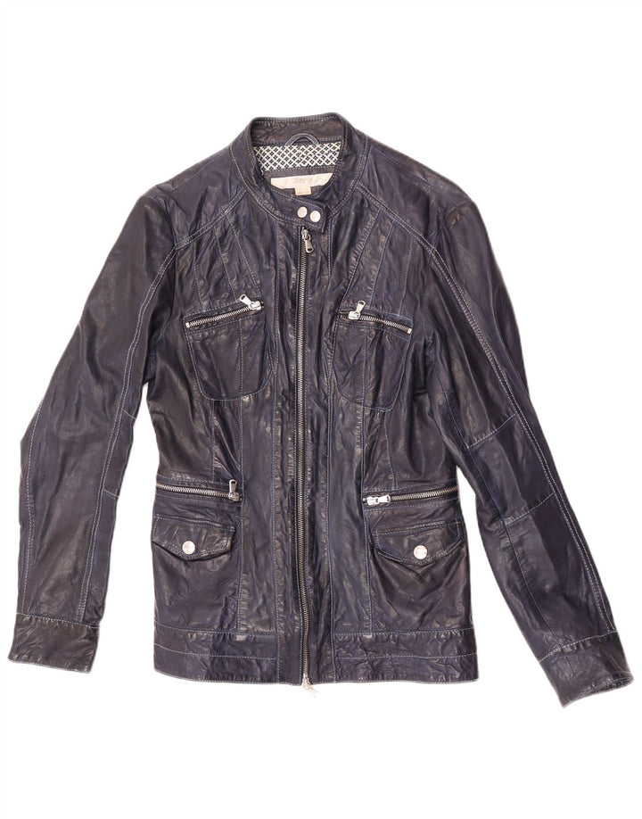 Marlboro Classics ženska kožna jakna IT 44 srednje plava janjeća koža