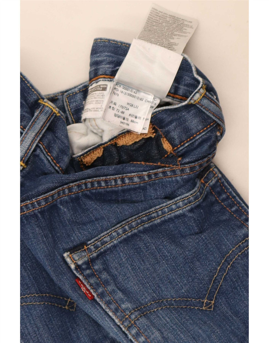 Levi's muške ravne traperice W28 L32 plavi pamuk