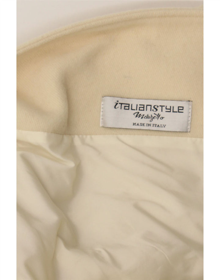 MORZOTTO Womens Double Breasted Coat UK 16 Large Off White Wool Vintage Morzotto and Second-Hand Morzotto from Messina Hembry 