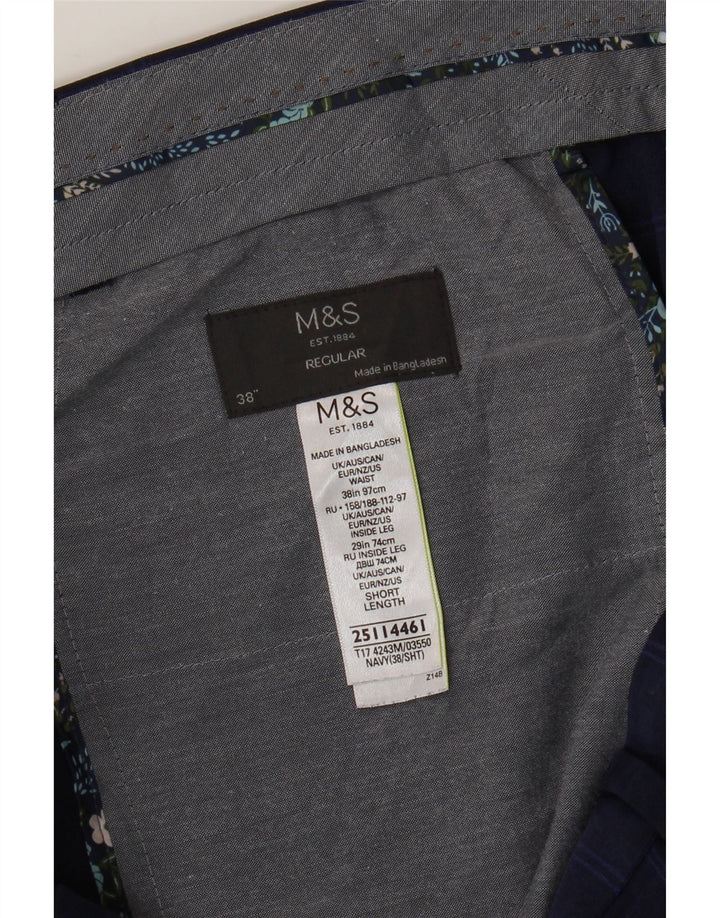 Marks & Spencer muške hlače standardnog kroja W38 L29 tamnoplavi karirani