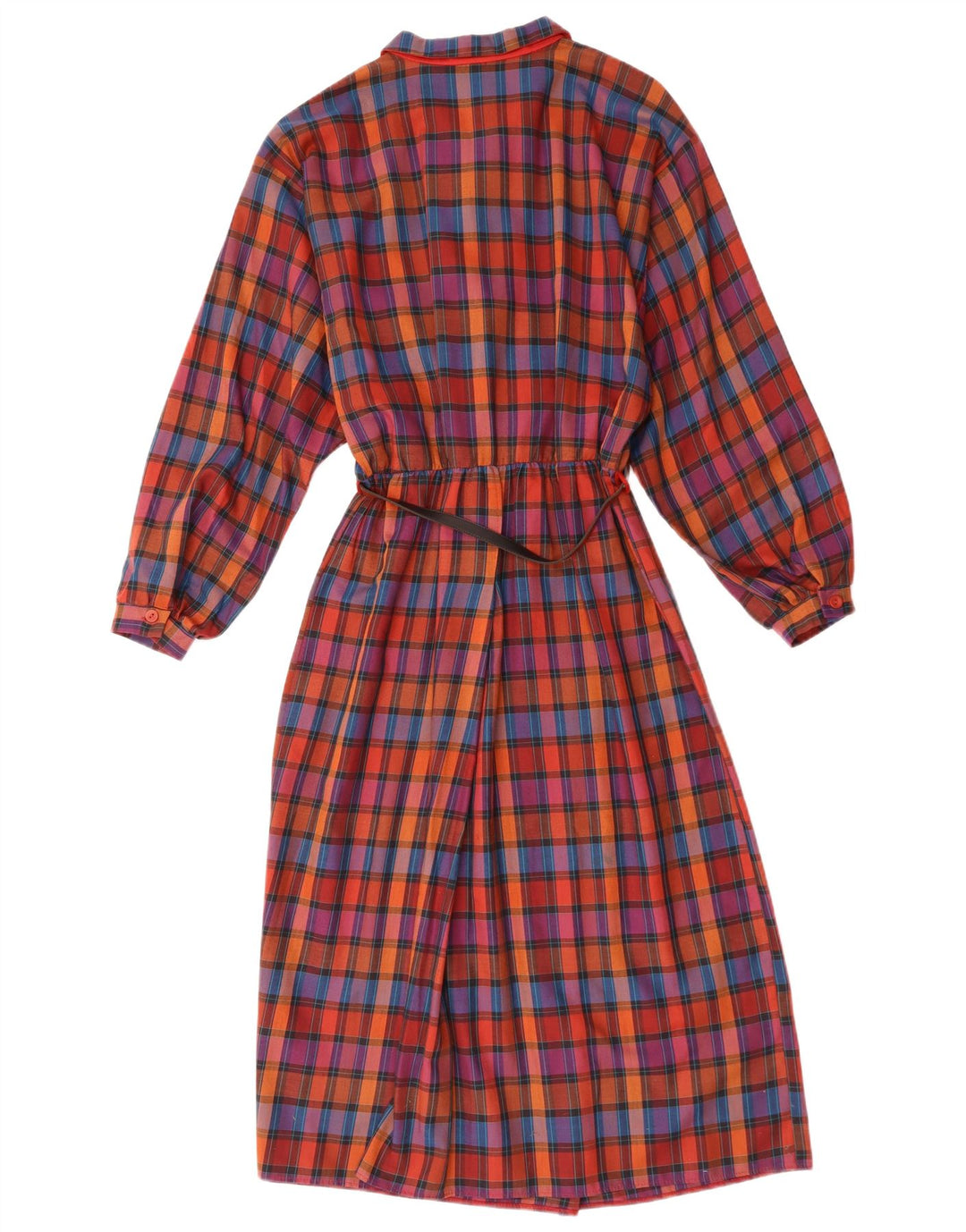 ST. BERNARD Ženska maksi haljina dugih rukava UK 10 Mali crveni karirani pamuk