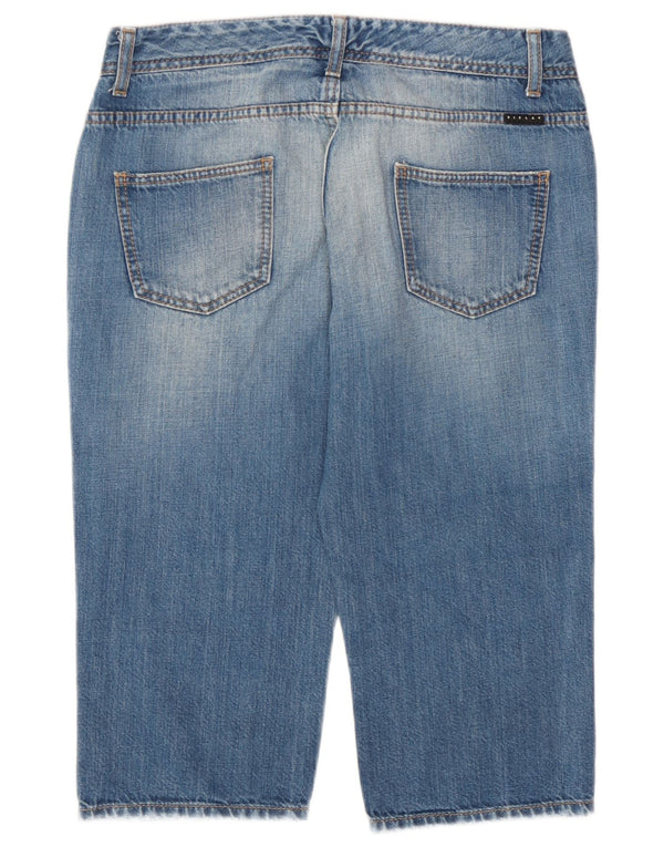 Sisley ženske bermuda traper kratke hlače IT 42 Large W30 plavi pamuk