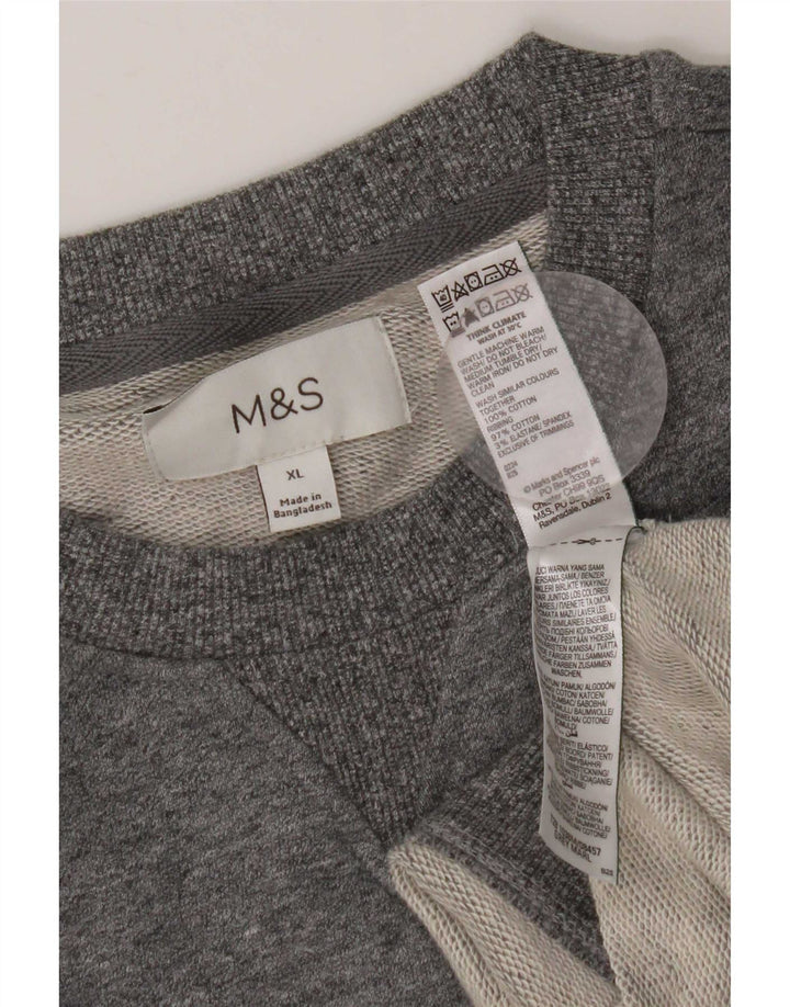 Marks & Spencer muški džemper XL sivi pamuk