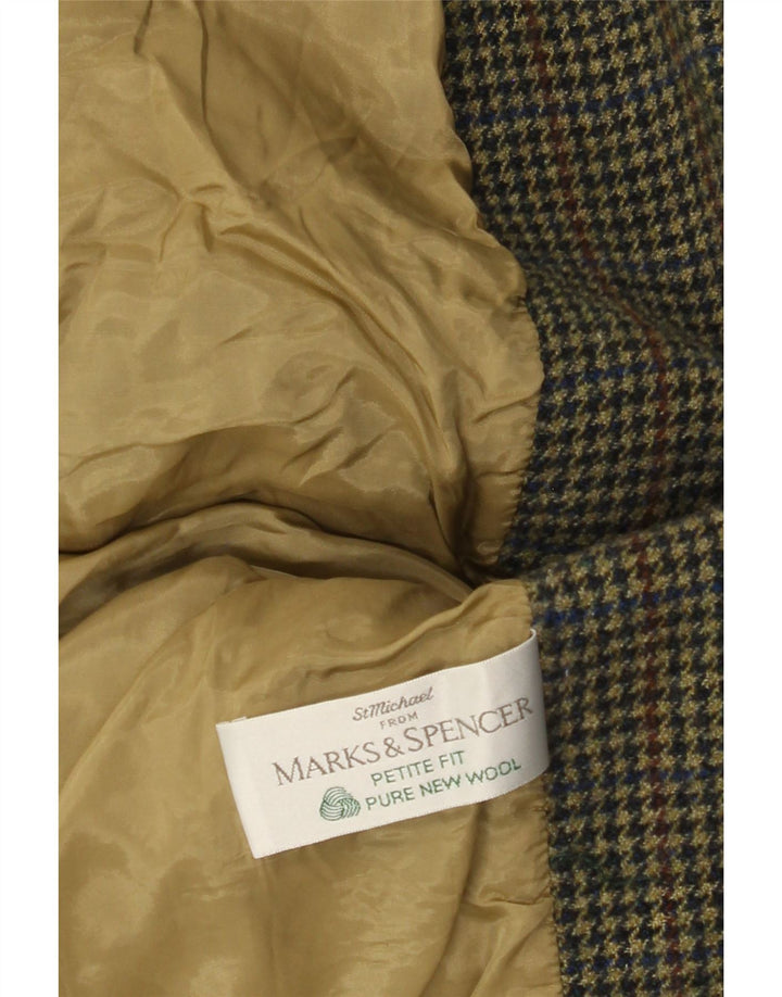 Marks & Spencer Ženska jakna Petite Blazer jakna UK 12 Srednje zelena houndstooth