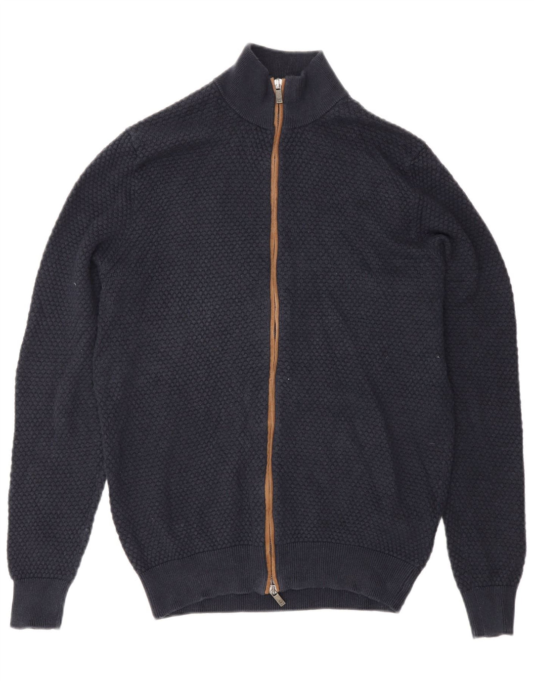 Massimo Dutti muški kardigan pulover srednje tamnoplave boje pamuka