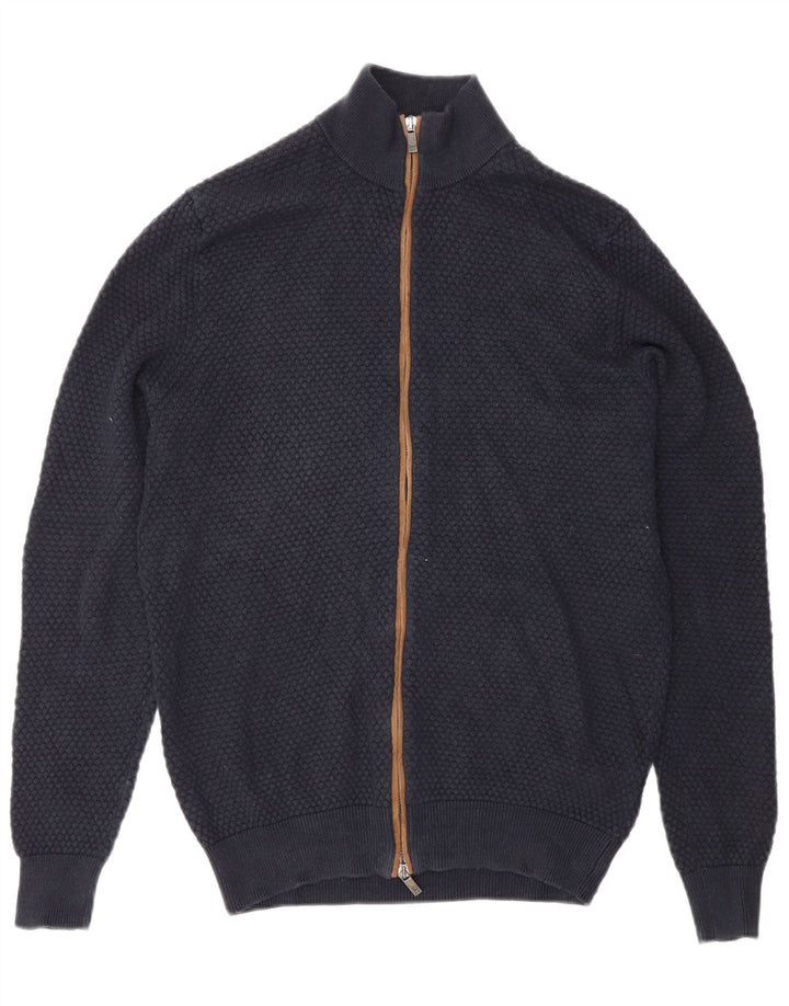 Massimo Dutti muški kardigan pulover srednje tamnoplave boje pamuka