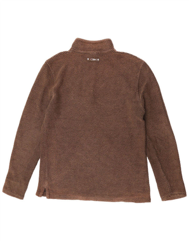 Weird Fish Muški džemper s izrezom s patentnim zatvaračem Srednje smeđi